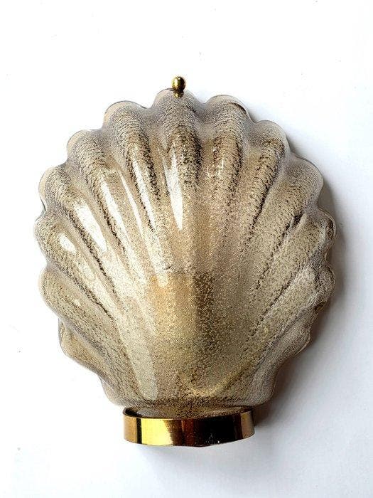 Wandlamp - Murano - Muranoglas, Messing - Schelp, Antiek en Kunst, Curiosa en Brocante