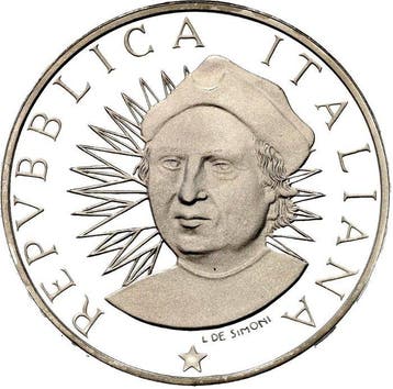 Italië. 500 Lire 1991 V Centenario della Scoperta della
