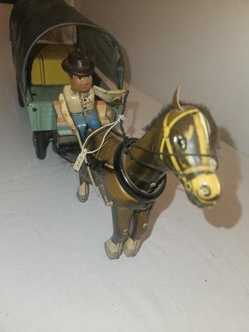 mf - Jouet Paard en wagen - 1950-1960 - Chine, Antiek en Kunst, Antiek | Speelgoed