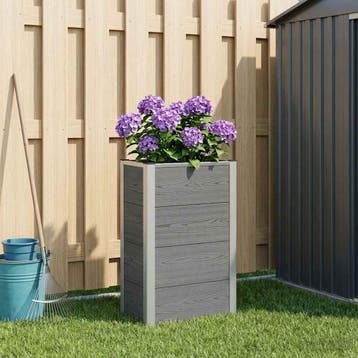 vidaXL Verhoogde plantenbak Grijs 50 x 30 x 82 cm WPC en, Tuin en Terras, Verzenden, Nieuw