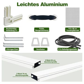 YUNLEX vliegenhor voor ramen, aluminium frame, 80 x 100 cm, Ophalen of Verzenden, Nieuw