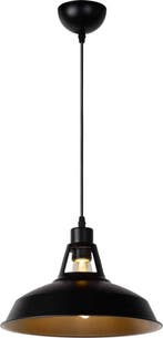 Lucide BRASSY-BIS - Hanglamp - Ø 31 cm - 1xE27 - Zwart, Maison & Meubles, Verzenden