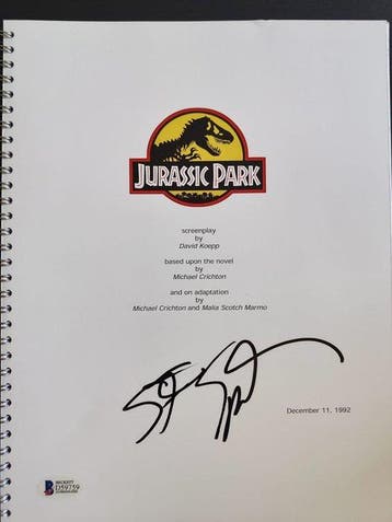 Jurassic Park - Steven Spielberg – Signed Jurassic Park Full
