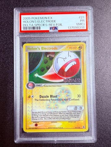 Pokémon - 1 Graded card - Holons Electrode miscutt 21/113