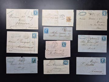 Frankrijk 1826/1905 - Verzameling van 37 oude brieven,, Postzegels en Munten, Gestempeld