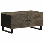vidaXL Salontafel 80x50x40 cm massief mangohout zwart, Verzenden