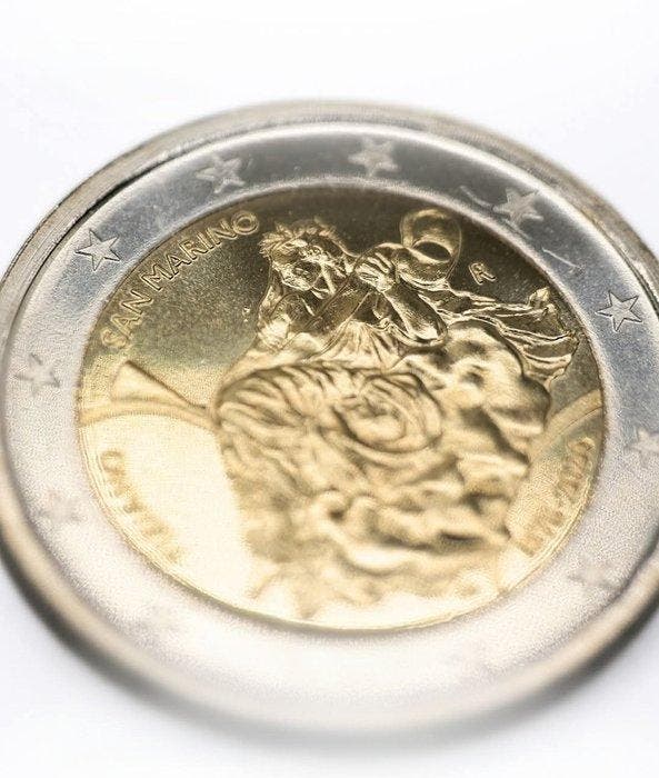 San Marino. 2 Euro 2026 Tiziano (2 coins) (Zonder, Timbres & Monnaies, Monnaies | Europe | Monnaies non-euro