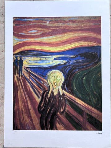 Edvard Munch - L’urlo, Antiek en Kunst, Kunst | Tekeningen en Fotografie
