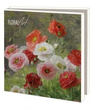 Kaartenmapje met env, vierkant: Floral Art, Diversen, Wenskaarten, Ophalen of Verzenden, Nieuw
