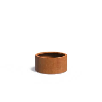 Cortenstaal plantenbak Ø100x60cm - Met wielen, 100 cm of meer, Rond, Nieuw, Metaal