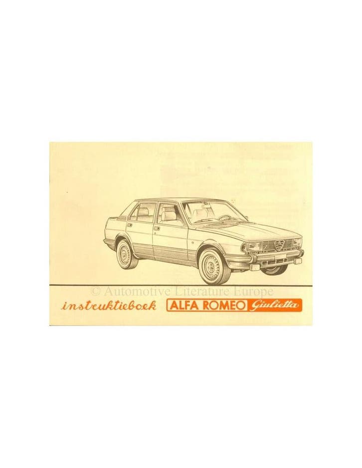 1981 ALFA ROMEO GIULIETTA INSTRUCTIEBOEKJE NEDERLANDS, Autos : Divers, Modes d'emploi & Notices d'utilisation