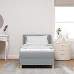 vidaXL Boxspring bed met matras Lichtgrijs 200 x 90 cm Stof, Verzenden, Nieuw