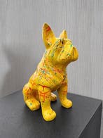Beeld, yellow buldog artistic - 43 cm - polyresin