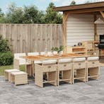 vidaXL 13-delige Tuinset met kussens poly rattan beige, Verzenden, Nieuw, Tuinset