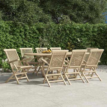 vidaXL Opklapbare stoelen, 8 stuks, grijs, 56x61x89 cm,, Tuin en Terras, Verzenden, Nieuw