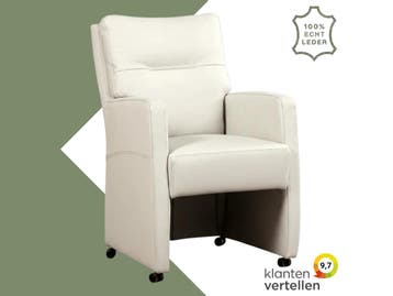 Leren eetkamerstoel Sharp - Toledo Bianco (gebroken wit) -, Huis en Inrichting, Stoelen, Eigentijds, Modern, Wit, Nieuw, Leer