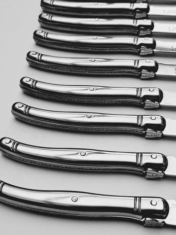 Laguiole - 12x Steak Knives - Completely Stainless Steel -
