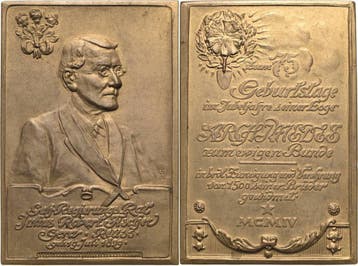 Bronzeplakette 1904 Reuss-persoenlichkeiten Fischer, Juli..., Verzenden, België