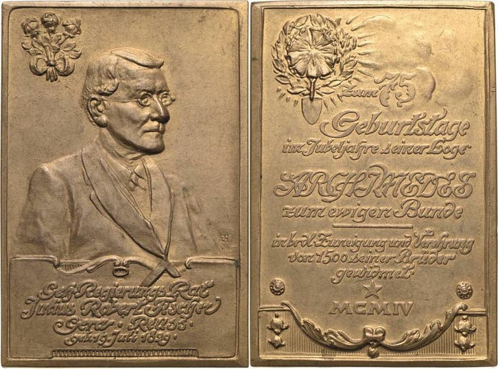 Bronzeplakette 1904 Reuss-persoenlichkeiten Fischer, Juli..., Postzegels en Munten, Munten | Europa | Niet-Euromunten, België