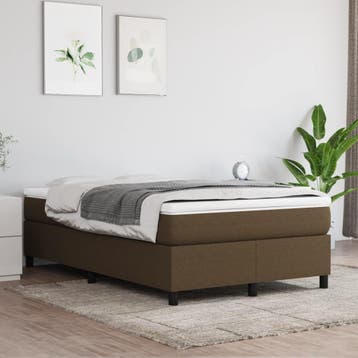 vidaXL Boxspring bed 120x200 cm stof donkerbruin, Huis en Inrichting, Slaapkamer | Bedden, Verzenden, Nieuw