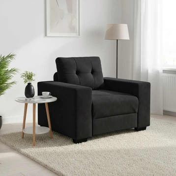 vidaXL Fauteuil 100x78x80 cm fluweel zwart, Verzenden, Nieuw