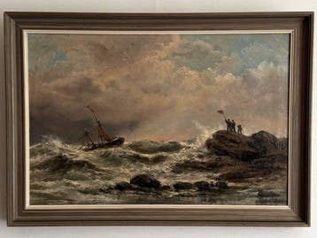 Elisabeth Verwoert (1836-1905) - Dramatisch zeegezicht met