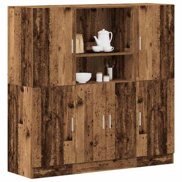 vidaXL 3-delige Keukenkastenset bewerkt hout oud houtkleurig, Verzenden