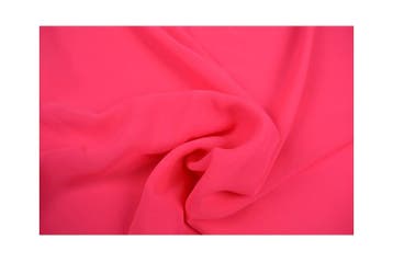 15 meter chiffon stof - Neon roze - 100% polyester, Verzenden, 120 cm of meer, Roze, Polyester