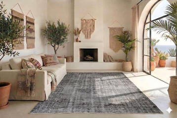 Grijs vintage - Vloerkleed - 245 cm - 160 cm - met