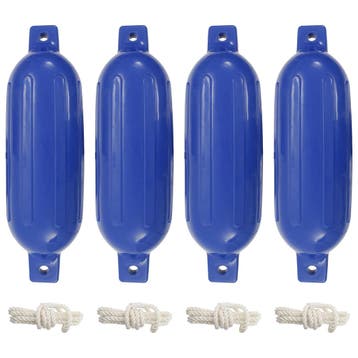vidaXL Bootstootkussens 4 st Ø 16x58 cm PVC blauw, Verzenden, Nieuw