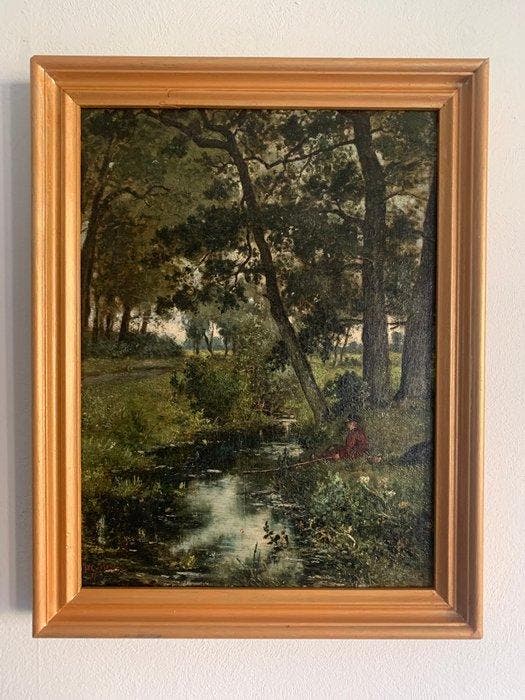 Jan Herman Coster (1846-1920) - Twents landschap met, Antiek en Kunst, Kunst | Schilderijen | Klassiek