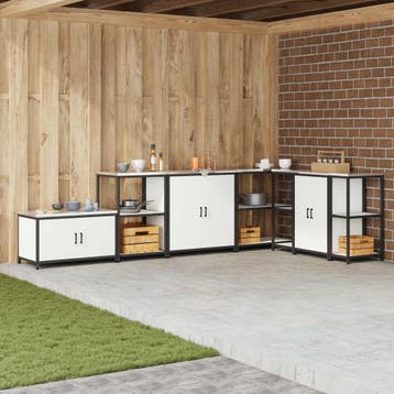 vidaXL Keukenopslag HATTEM Wit 90 x 50 x 53 cm Staal, Verzenden, Nieuw