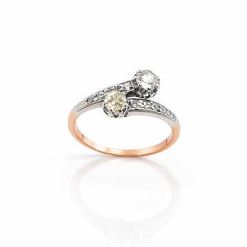 Ring - 18 karaat Roségoud, Zilver - 0.80ct. tw. Diamant, Handtassen en Accessoires, Nieuw