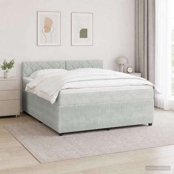 vidaXL Boxspringbed met matras Lichtgrijs 140 x 200 cm, Verzenden