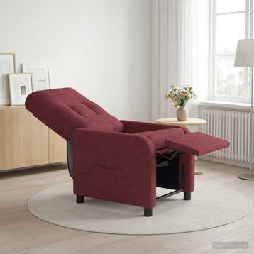 vidaXL Massage Relaxstoel Wijnrood Stof, Verzenden, Nieuw