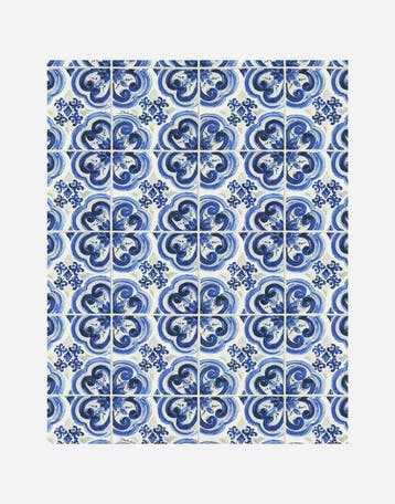 Maiolica Blauw – Mediterrane Elegantie - Textiel - 280 cm -