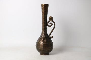 Vaas - Brons - Japan - Ajiro Vogel-Handvat Vaas (Zonder, Antiek en Kunst