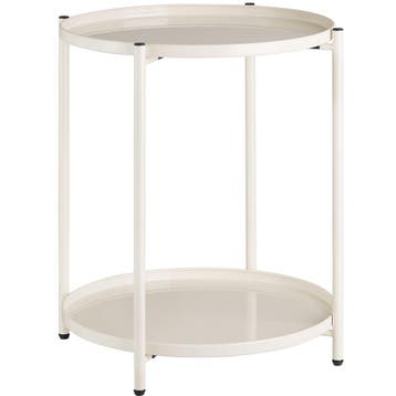 tectake Bijzettafel Oxford 45,5x45,5x53cm - crème, Huis en Inrichting, Tafels | Bijzettafels, Verzenden, Nieuw