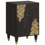 vidaXL Badkamerkast Zwart 38 x 33 x 58 cm Massief Mango Hout, Verzenden, Nieuw