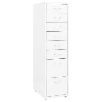 vidaXL Ladeblok verrijdbaar 28x41x109 cm metaal wit, Verzenden, Nieuw