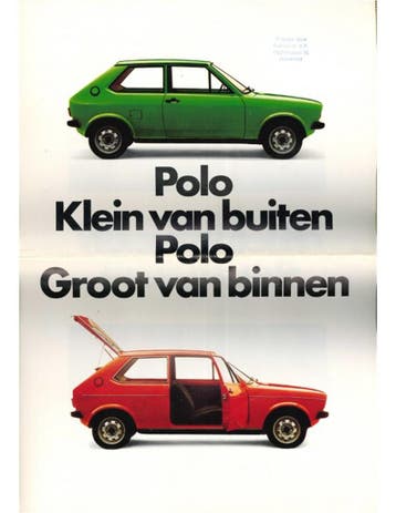 1976 VOLKSWAGEN POLO BROCHURE NEDERLANDS, Nieuw