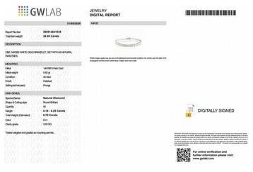 Zonder minimumprijs - Armband - 14 karaat Witgoud - 8.70ct., Nieuw
