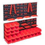 vidaXL 103-delige Opslagbakkenset met wandpanelen rood en, Doe-het-zelf en Bouw, Verzenden, Nieuw