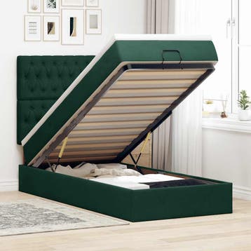 vidaXL Ottoman bed met matrassen 90x190cm fluweel, Verzenden