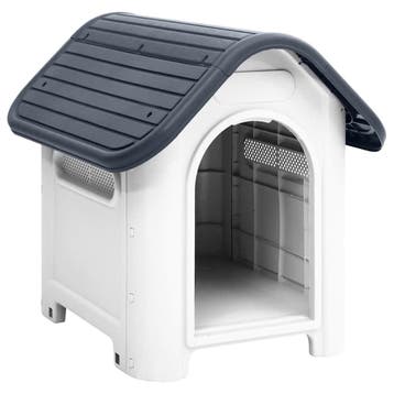 vidaXL Hondenhok Grijs 59x75x66 cm Polypropyleen, Verzenden