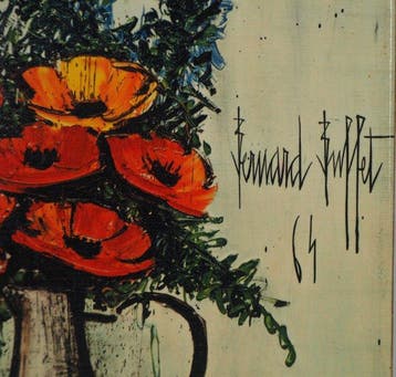 Bernard Buffet (1928-1999) - Les Pavots, Antiquités & Art