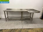 RVS Afvoertafel T.B.V. Doorschuifvaatwasser 242 x 112,5 x, Ophalen of Verzenden