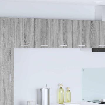 vidaXL Hangkast 2 st Grijs Sonoma en Wit Bewerkt hout, Verzenden, Nieuw
