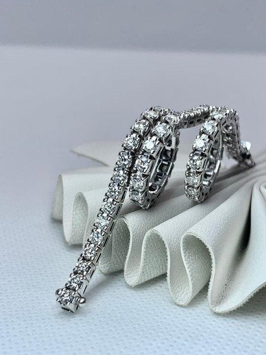 Tennis armband - 18 karaat Witgoud Diamant (Natuurlijk) -, Handtassen en Accessoires, Antieke sieraden