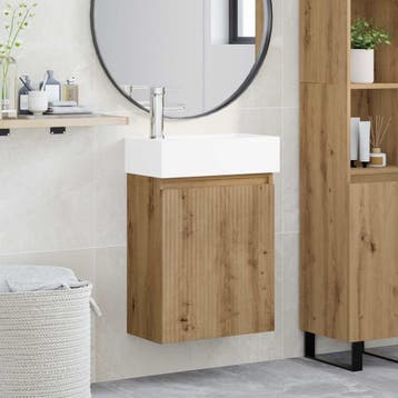 vidaXL Badkamermeubel met kraan Artisanaal eiken 45,5 x 22,5, Verzenden, Nieuw